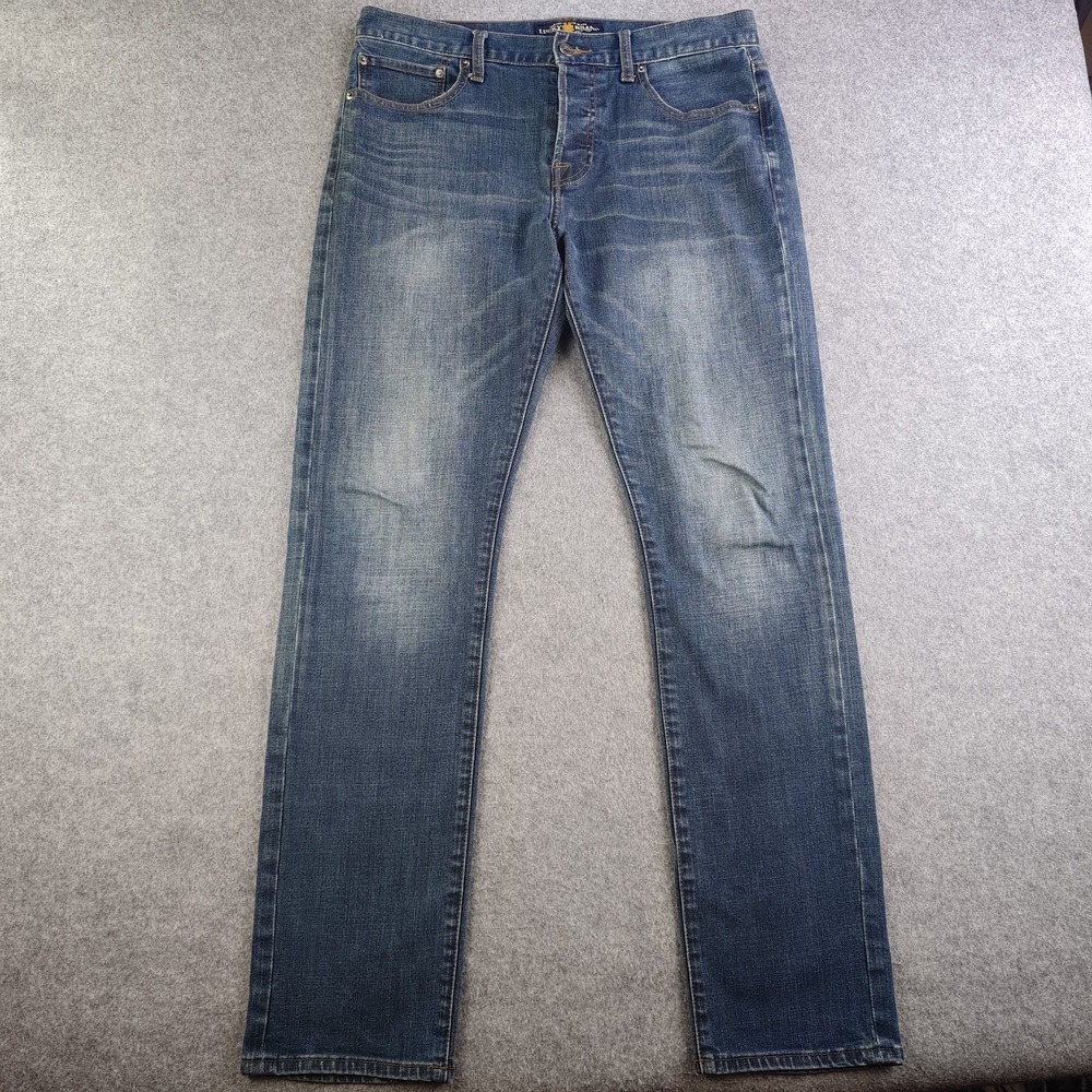 Lucky Brand 1 Authentic Skinny Jeans Mens 32x32 Blue Faded Medium Wash Denim